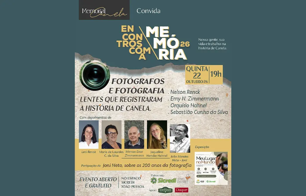 MEMORIAL CANELA LEMBRA GRANDES FOTÓGRAFOS NESTA QUINTA
