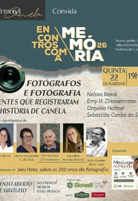 MEMORIAL CANELA LEMBRA GRANDES FOTÓGRAFOS NESTA QUINTA